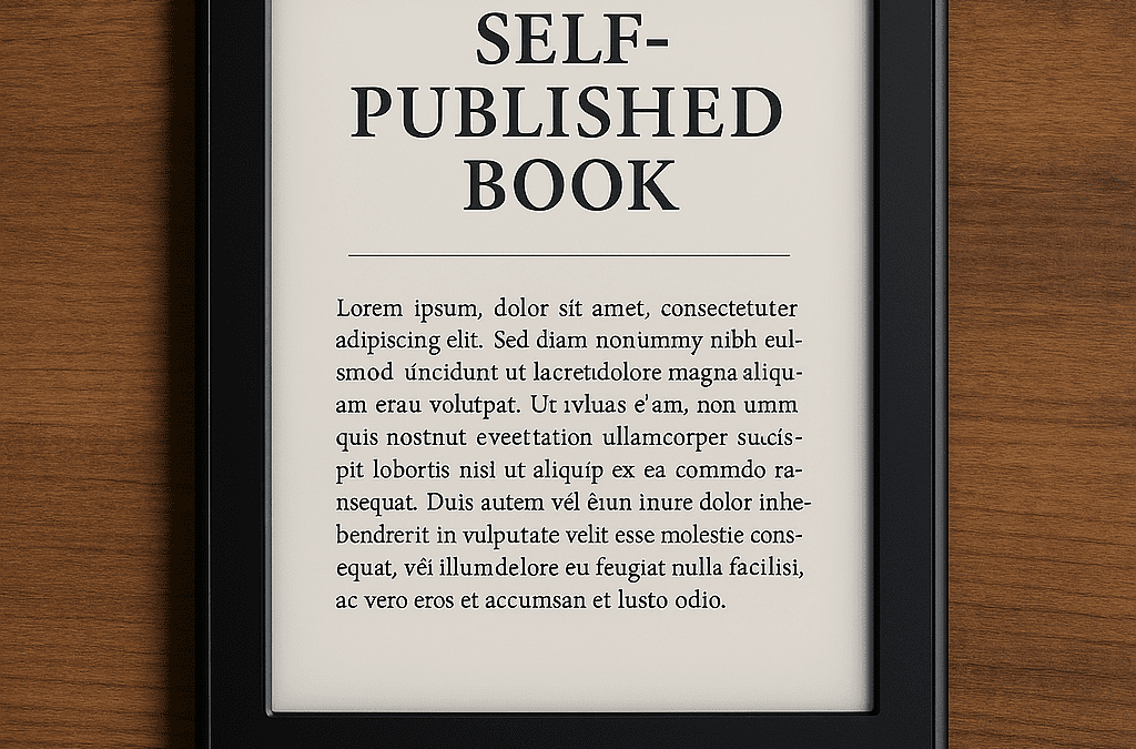 Self-published book previewed on Kindle and iPhone screen