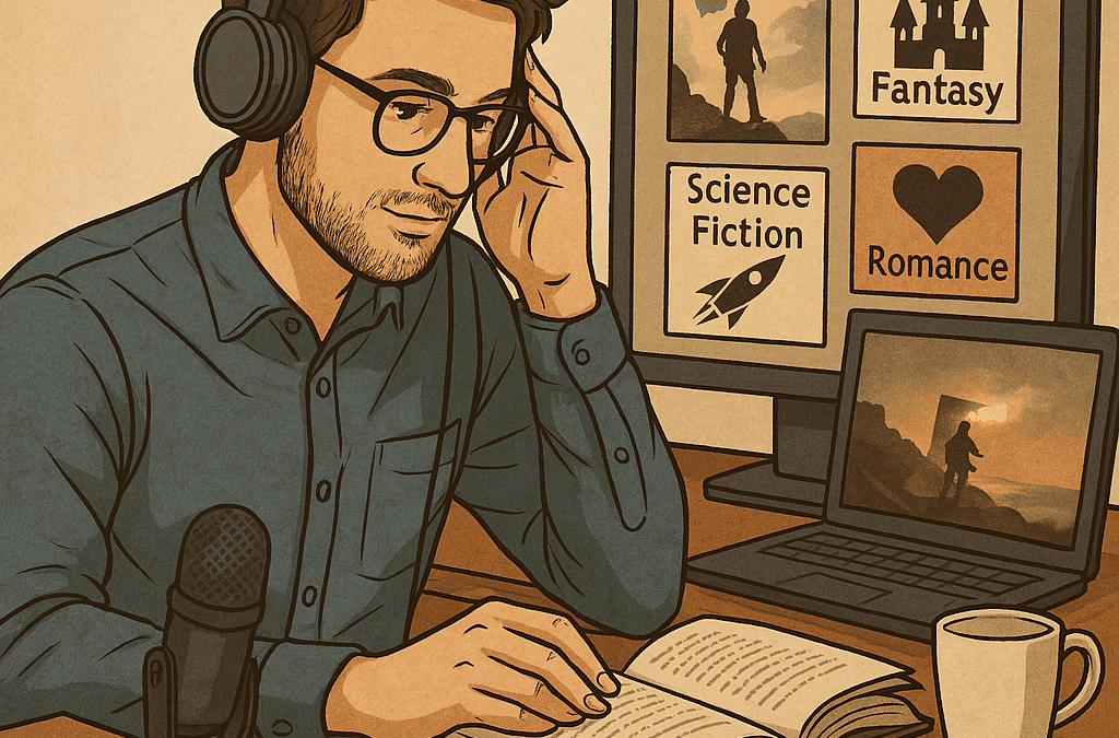 Researching book genres through reading, watching, and listening