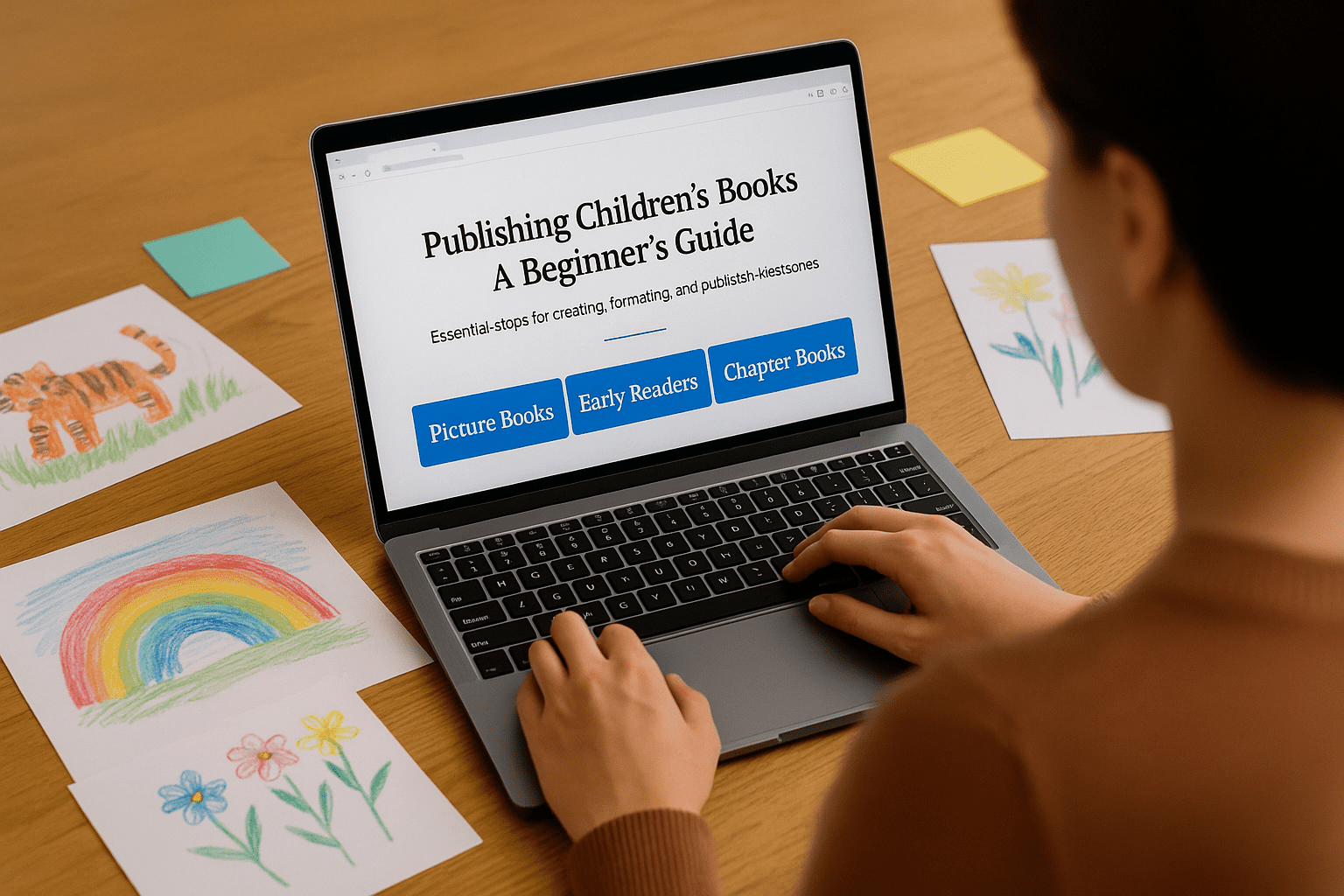 A beginner author planning how to publish a children's book