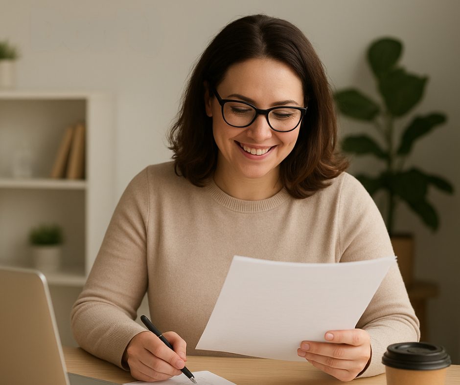 A professional-looking illustration of a person editing a manuscript with visible editing notes or tracked changes, representing what editors do in book publishing.